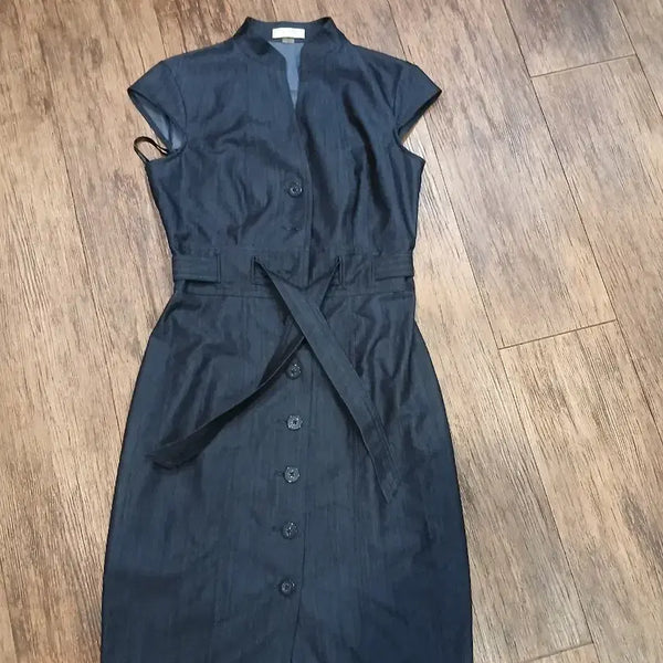[BUNJANG] Calvin Klein Denim Belted Dress Size 55 / 캘빈클라인 데님 벨트 원피스 55사이즈