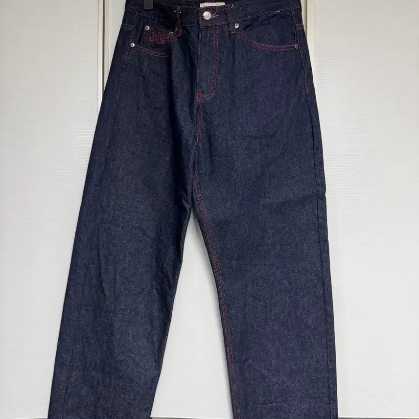 [BUNJANG] Raw Denim Pants Red Stitch / 생지 데님 팬츠 레드 스티치
