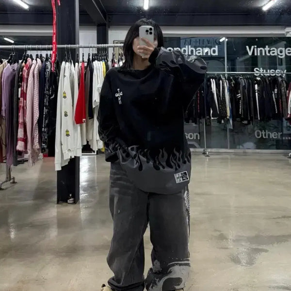 [BUNJANG] Dogtown Dragon Flame Long Sleeve / [정품] 도그타운 드래곤 플레임 롱슬리브