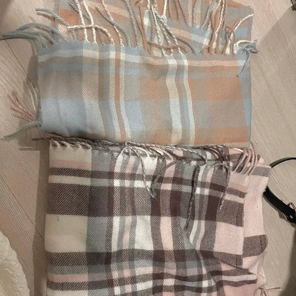 [BUNJANG] Vintage Check Pattern Muffler Scarf / 빈티지 체크 패턴 머플러 목도리 에이블리 무신사 갸루
