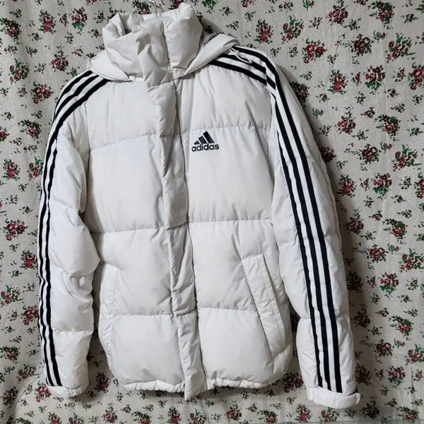 [BUNJANG] Adidas 3-Stripes Short Puffer Jacket (Size S) / 아디다스 정품 삼선 숏패딩 S 인기연예인들입은 예쁜 풀오버후드집업