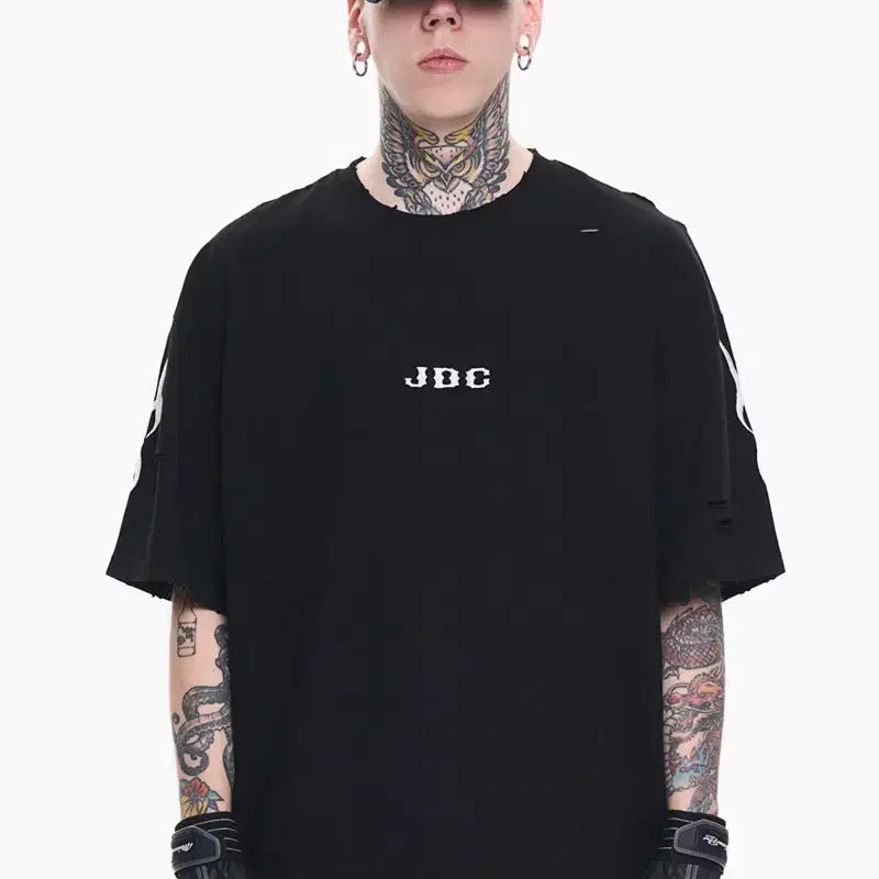 [BUNJANG] Jadench NBD Damaged T-Shirt / 제이든척 BAT DAMAGED T-SHIRT 반팔 티셔츠 M