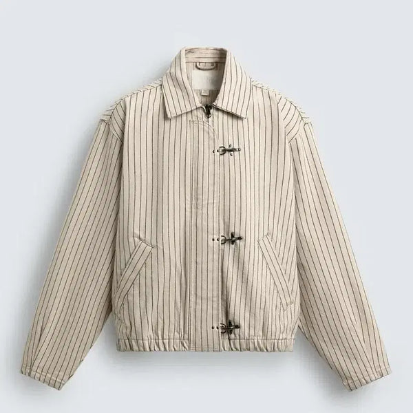 [BUNJANG] Zara Striped Toggle Button Crop Jacket L / 자라 스트라이프 토글 버튼 크롭 자켓 L 26ss 새제품