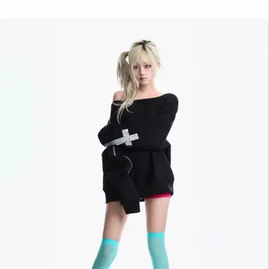 [BUNJANG] Kyoee Cross Shoulder Sweatshirt / 쿄이 크로스 숄더 맨투맨