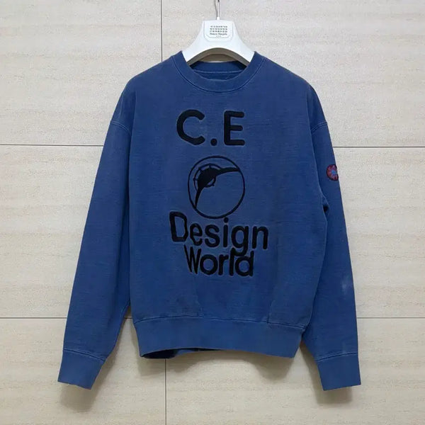 [BUNJANG] Cav Empt 18FW Design World Crew Neck Blue / CAVEMPT 18FW DESIGN WORLD CREW NECK