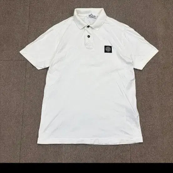 [BUNJANG] Stone Island Short Sleeve Polo Shirt White / 스톤아일랜드 반팔 카라티 화이트