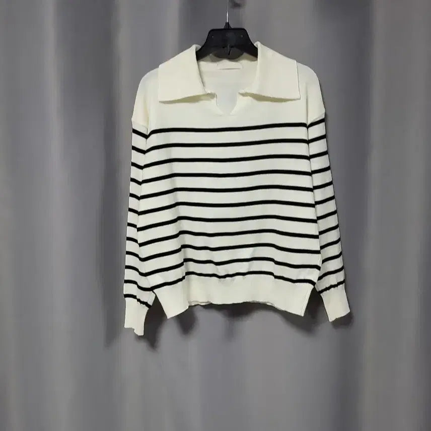 [BUNJANG] Monologue Striped Collar Knit / 모놀로그 단가라 카라니트