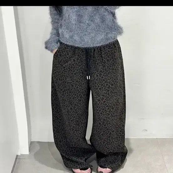 [BUNJANG] Leopard Pattern Wide Pants / 레오파드 패턴 와이드 팬츠