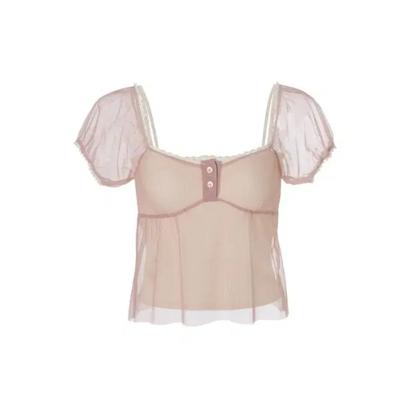 [BUNJANG] Not Your Rose Dana Square Top Set (Pink) / 낫 유어 로즈 다나 스퀘어 탑 세트 (핑크)