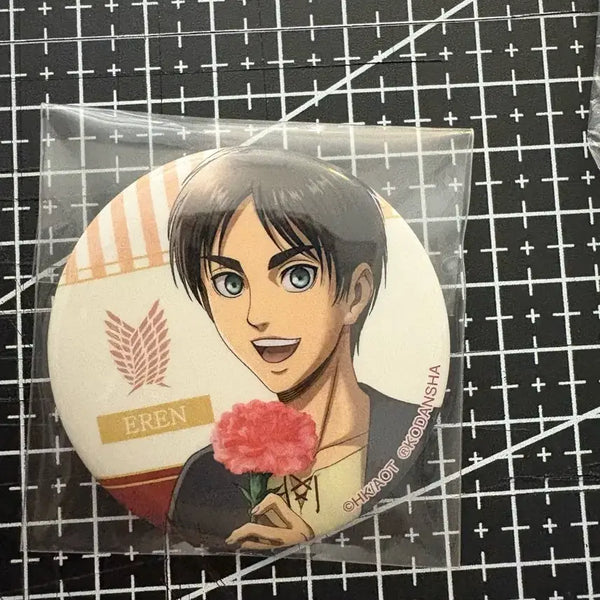 [BUNJANG] Attack on Titan Eren Flower Can Badge / 진격의거인 아르마비앙카 에렌 플라워 캔뱃지