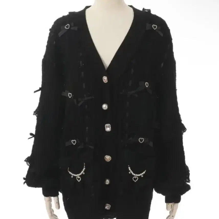 [BUNJANG] LIZLISA Ladder Cardigan Black / 리즈리사 사다리 가디건 블랙 디마럽 시허니 마즈 로지타 노에미
