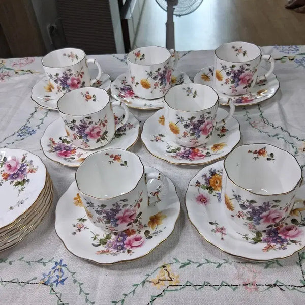 [BUNJANG] Royal Crown Derby 7-Piece Tea Cup Set / 로얄 크라운 더비 7pcs
