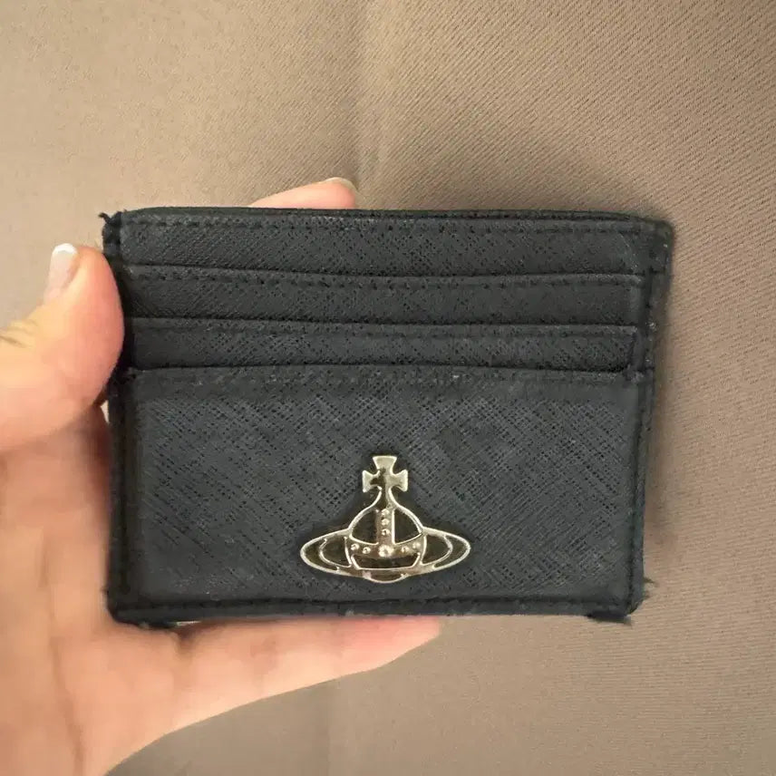 [BUNJANG] Vivienne Westwood Card Holder Black Leather / 비비안웨스트우드 카드지갑 블랙