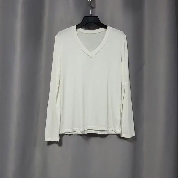 [BUNJANG] V-Neck Spandex T-Shirt / 브이넥 스판 티