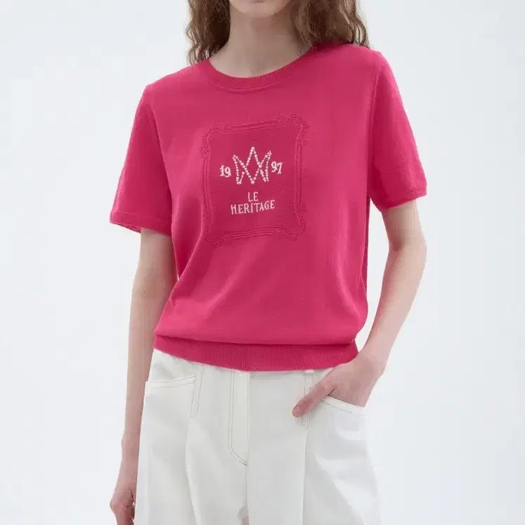 [BUNJANG] Ozzo Second Embroidered Knit Tee / 오즈세컨 자수 니트티
