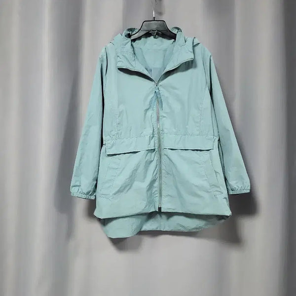 [BUNJANG] Mint Windbreaker Hooded Jacket / 바스락 바람막이 후드 자켓 민트색