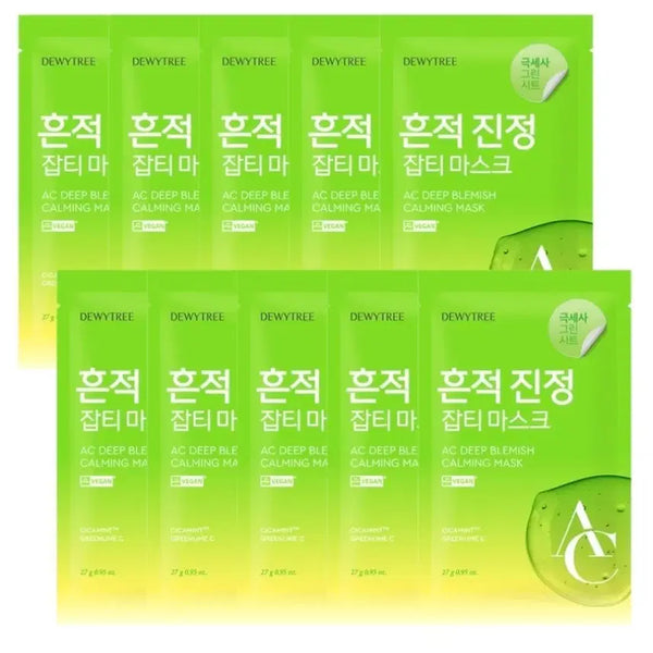 [BUNJANG] Dewytree AC Deep Spot Soothing Mask (10 Count) / 듀이트리 AC 딥 흔적 진정 마스크, 1개입, 10개