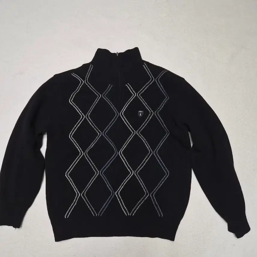 [BUNJANG] Men's Windproof Knit - Black, Size 100 / 남성 핑울소재 방풍니트 100