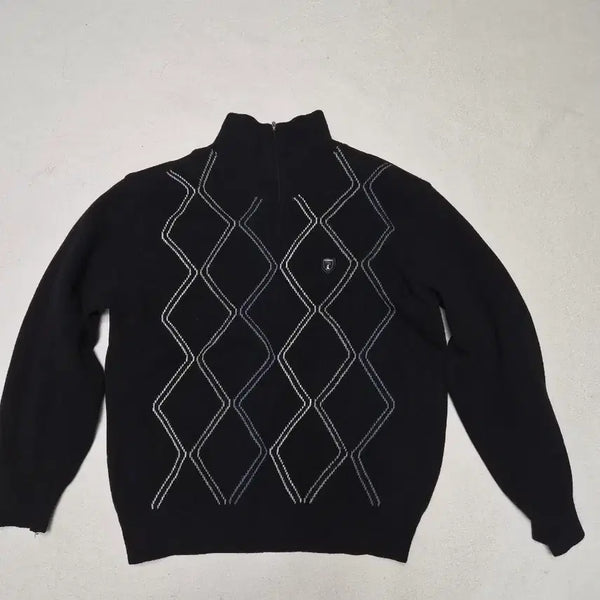 [BUNJANG] Men's Windproof Knit - Black, Size 100 / 남성 핑울소재 방풍니트 100