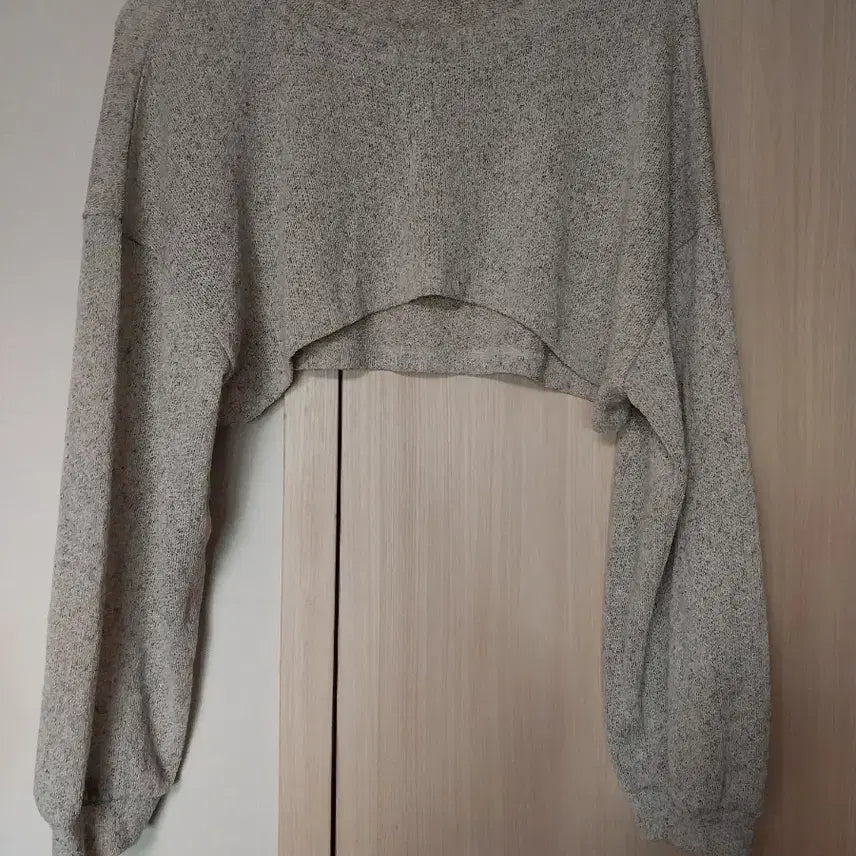 [BUNJANG] Plus Size Cropped Thin Knit Sweater - Gray / 빅사이즈 크롭 얇은니트 그레이 55 66 77 88