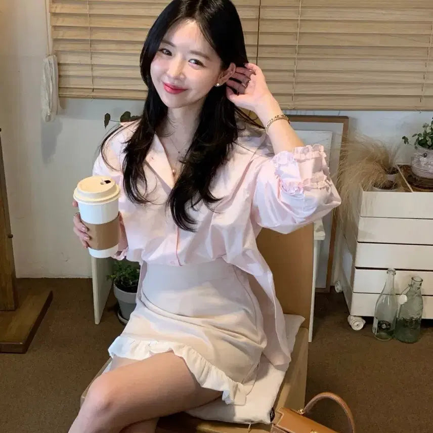 [BUNJANG] Bycciny Custom Cuffs Shirt (Pink) / 바이씨니 제작 커프스셔츠 (핑크)