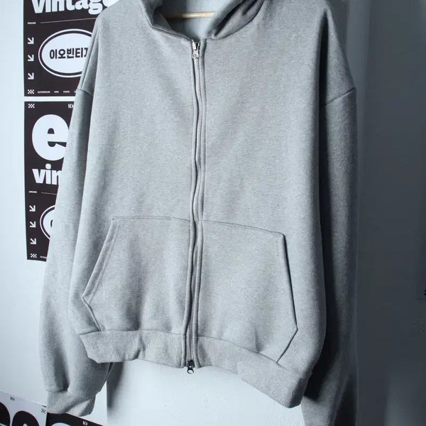 [BUNJANG] Underoff Two-Way Plain Grey Oversized Hoodie Zip-Up (XL) / (XL) 언더오프 후드집업 투웨이 무지 그레이 박시-H37355