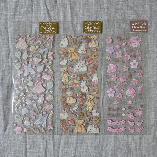 [BUNJANG] Closepin Clear Seal Sticker Set / 클로즈핀 클리어 씰 스티커 3종 일괄