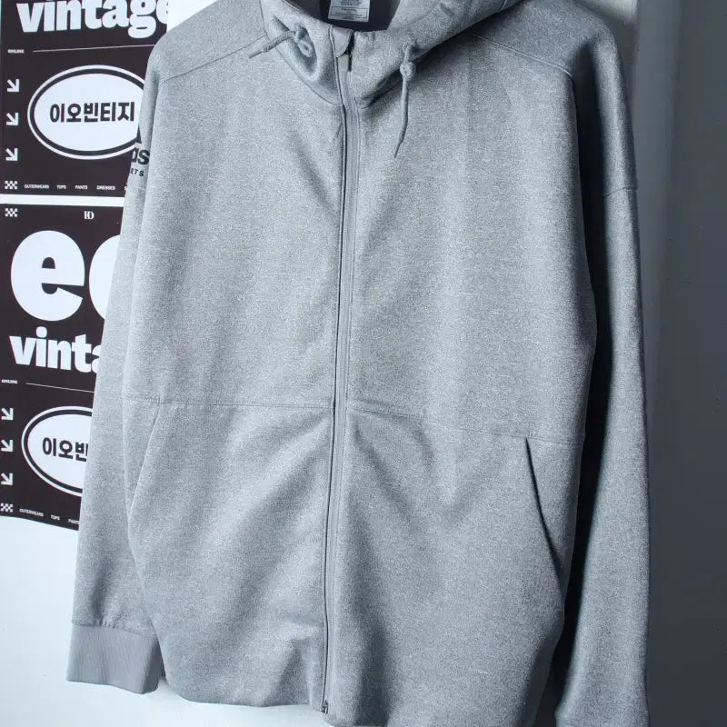 [BUNJANG] Adidas Hooded Full Zip Jacket - Grey / (M-L) 아디다스 후드집업 마샬아츠 기능성 그레이 폴리-H37366
