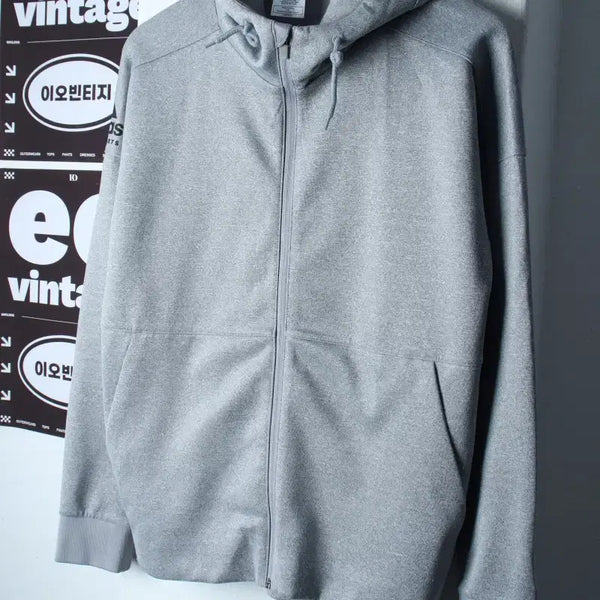 [BUNJANG] Adidas Hooded Full Zip Jacket - Grey / (M-L) 아디다스 후드집업 마샬아츠 기능성 그레이 폴리-H37366