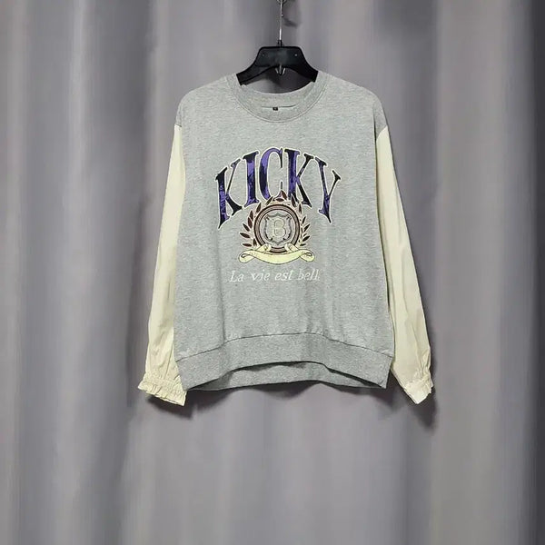 [BUNJANG] Brielle Kicky Color-Block Sweatshirt (New) / 브리엘 KICKY 소매 배색 맨투맨(새상품)