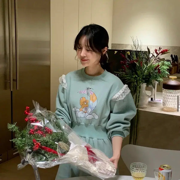 [BUNJANG] Byssiny Sailboat Bear Dress (Mint) / 바이씨니 돛단배 곰돌이 OPS (민트)