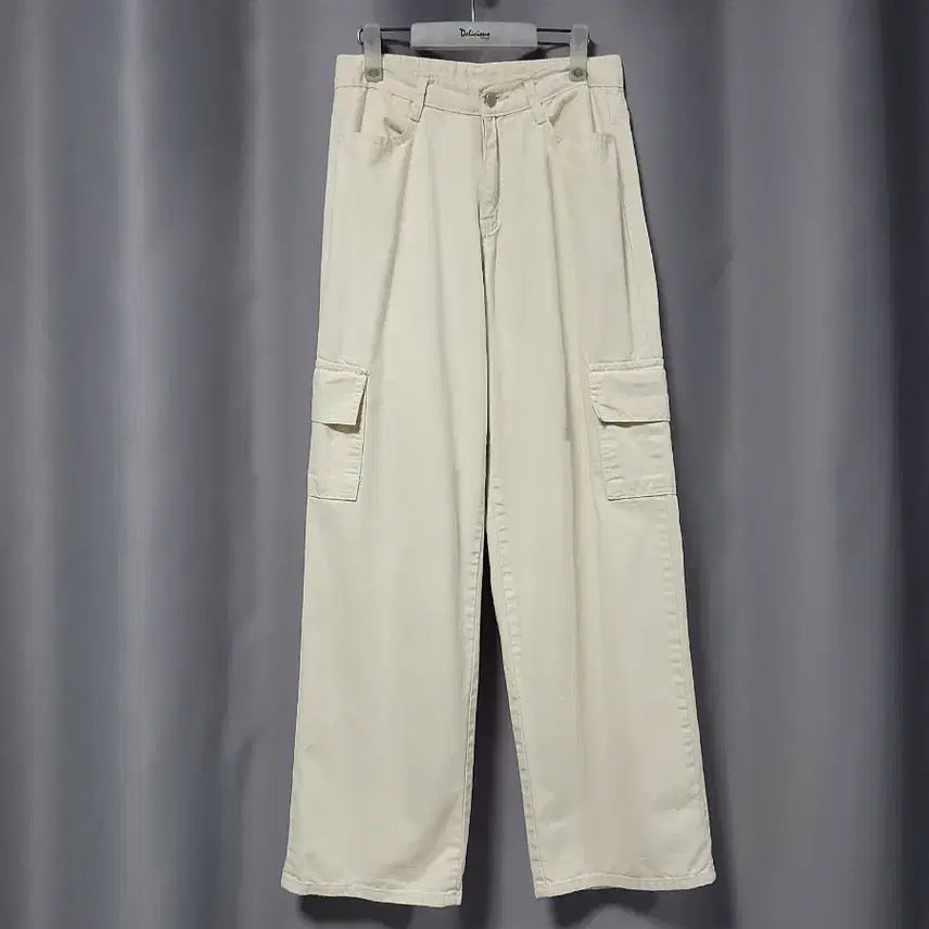[BUNJANG] Cargo Wide Leg Cotton Pants / 카고 와이드 면바지