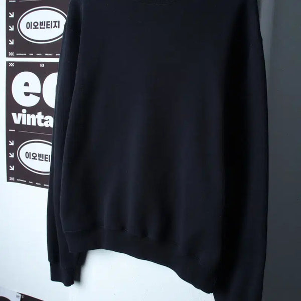 [BUNJANG] Champion Plain Fleece Sweatshirt Black / (M-L) 챔피온 맨투맨 티셔츠 무지 기모 블랙 올드스쿨-H37392