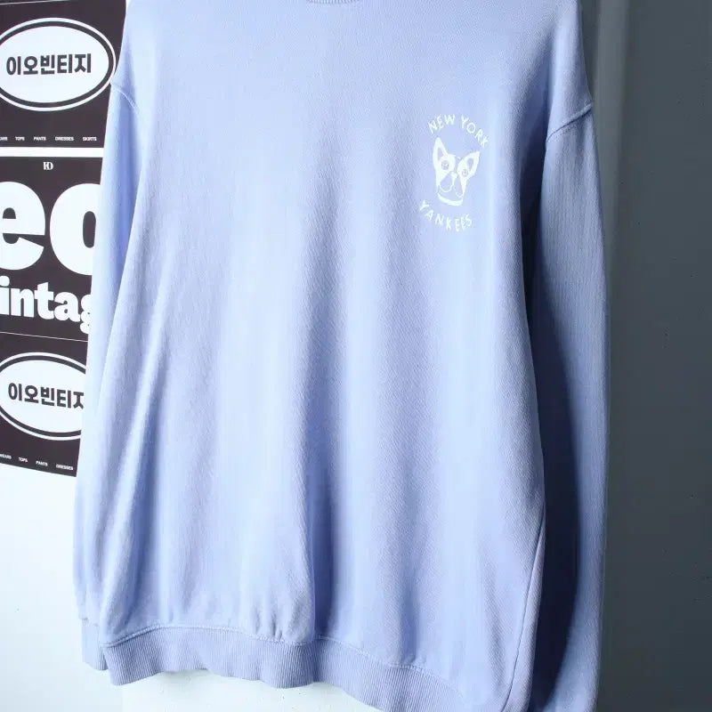 [BUNJANG] MLB New York Yankees Sweatshirt Light Blue - H37398 / (S-L) MLB 엠엘비 맨투맨 티셔츠 뉴욕양키즈 연블루-H37398