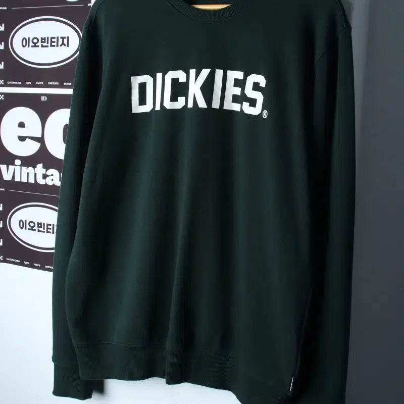 [BUNJANG] Dickies Big Logo Sweatshirt Green / (L-XL) 디키즈 맨투맨 티셔츠 빅로고 그린 올드스쿨-H37400