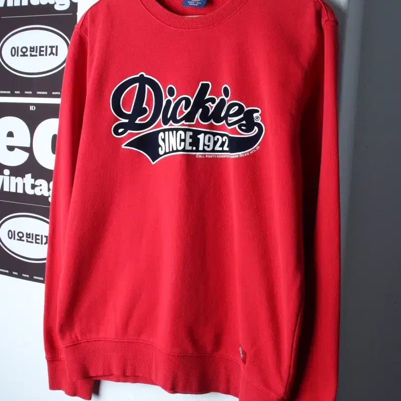 [BUNJANG] Dickies Big Logo Sweatshirt Red Old School / (M-L) 디키즈 맨투맨 티셔츠 빅로고 레드 올드스쿨-H37401