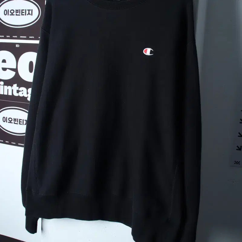 [BUNJANG] Champion Reverse Weave Small Logo Sweatshirt Black 3XL / (3XL) 챔피온 맨투맨 티셔츠 리버스위브 스몰로고 기모 블랙-H37405