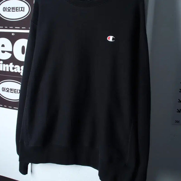 [BUNJANG] Champion Reverse Weave Small Logo Sweatshirt Black 3XL / (3XL) 챔피온 맨투맨 티셔츠 리버스위브 스몰로고 기모 블랙-H37405