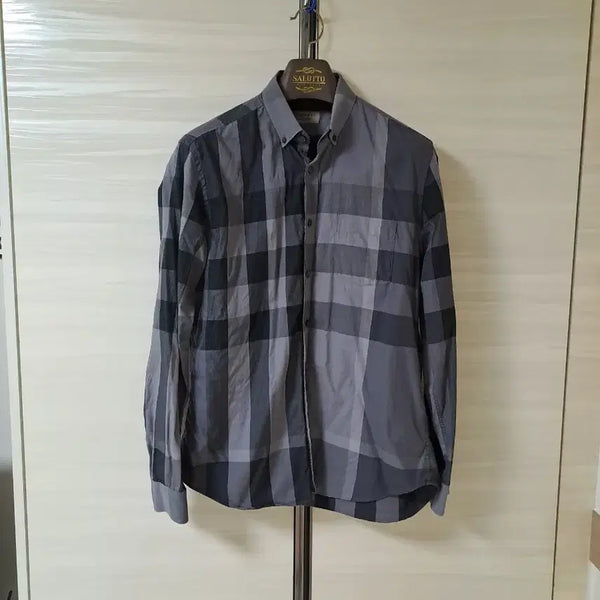 [BUNJANG] Burberry Check Shirt Grey / L) 버버리 체크 셔츠 그레이