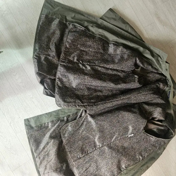 [BUNJANG] Trench Coat with Olive Camo Lining / 올리브색 카모 패턴 안감 트렌치 코트