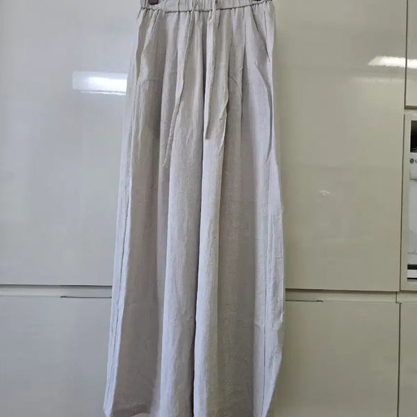 [BUNJANG] Linen Wide Pants Beige / 린넨 와이드 팬츠 베이지