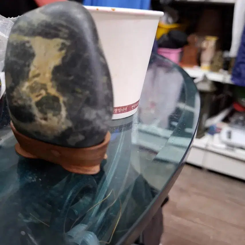 [BUNJANG] Namhangang Patterned Stone with Stand / 남한강. 문양석.  좌대. 포함