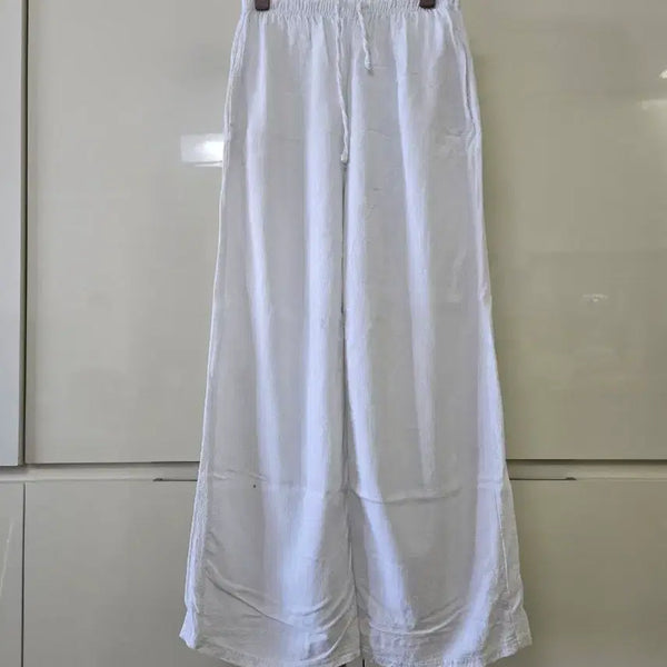 [BUNJANG] White Wide-Leg Pants / 화이트 와이드 팬츠