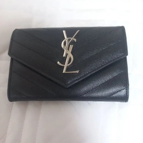 [BUNJANG] Saint Laurent Monogram Flap Wallet Black / 생로랑 모노그램 플랩 월렛 블랙