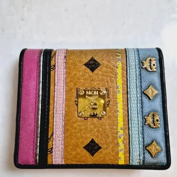 [BUNJANG] MCM Multicolor Patchwork Leather Women's Bifold Wallet / 정품/MCM] MCM 멀티컬러 패치워크 가죽 여성 반지갑 (유니크/실용수납)
