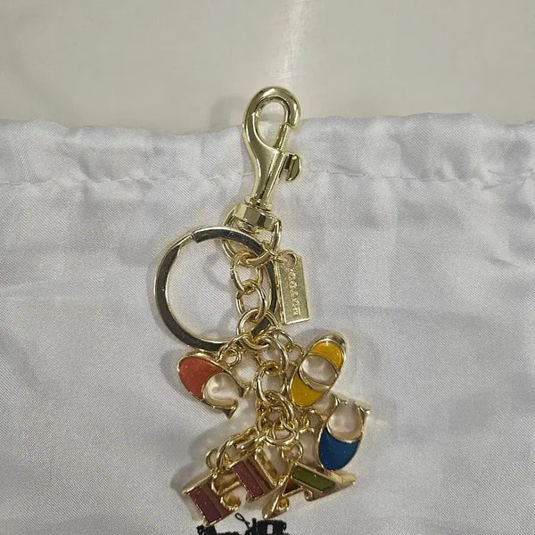 [BUNJANG] Coach Initial Gold Keyring Bag Charm / (새상품) 코치 이니셜 골드 키링 백참