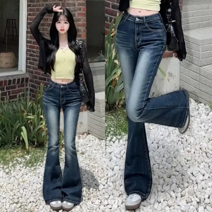 [BUNJANG] Black Denim Bootcut Jeans / 부츠컷 청바지 흑청