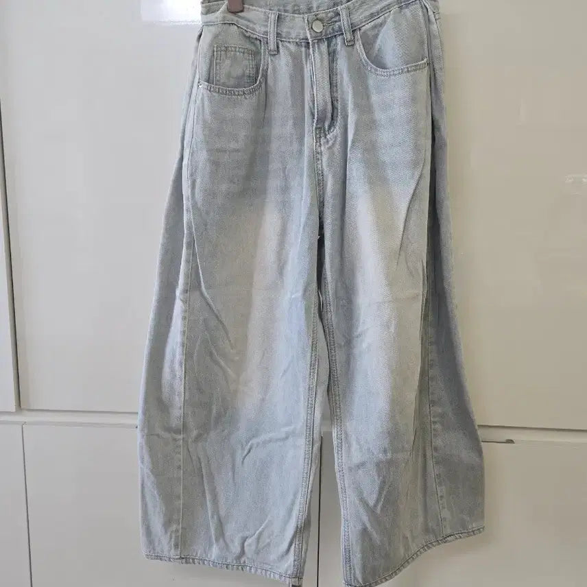 [BUNJANG] Light Blue Wide Denim Pants / 라이트 블루 와이드 데님 팬츠