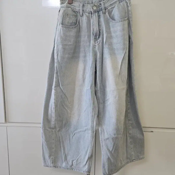 [BUNJANG] Light Blue Wide Denim Pants / 라이트 블루 와이드 데님 팬츠