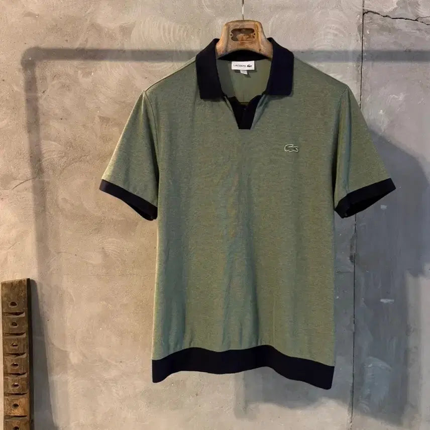 [BUNJANG] Lacoste Open Collar Short Sleeve Knit Men's Size 100 / 라코스테 오픈카라 반팔니트 남성100